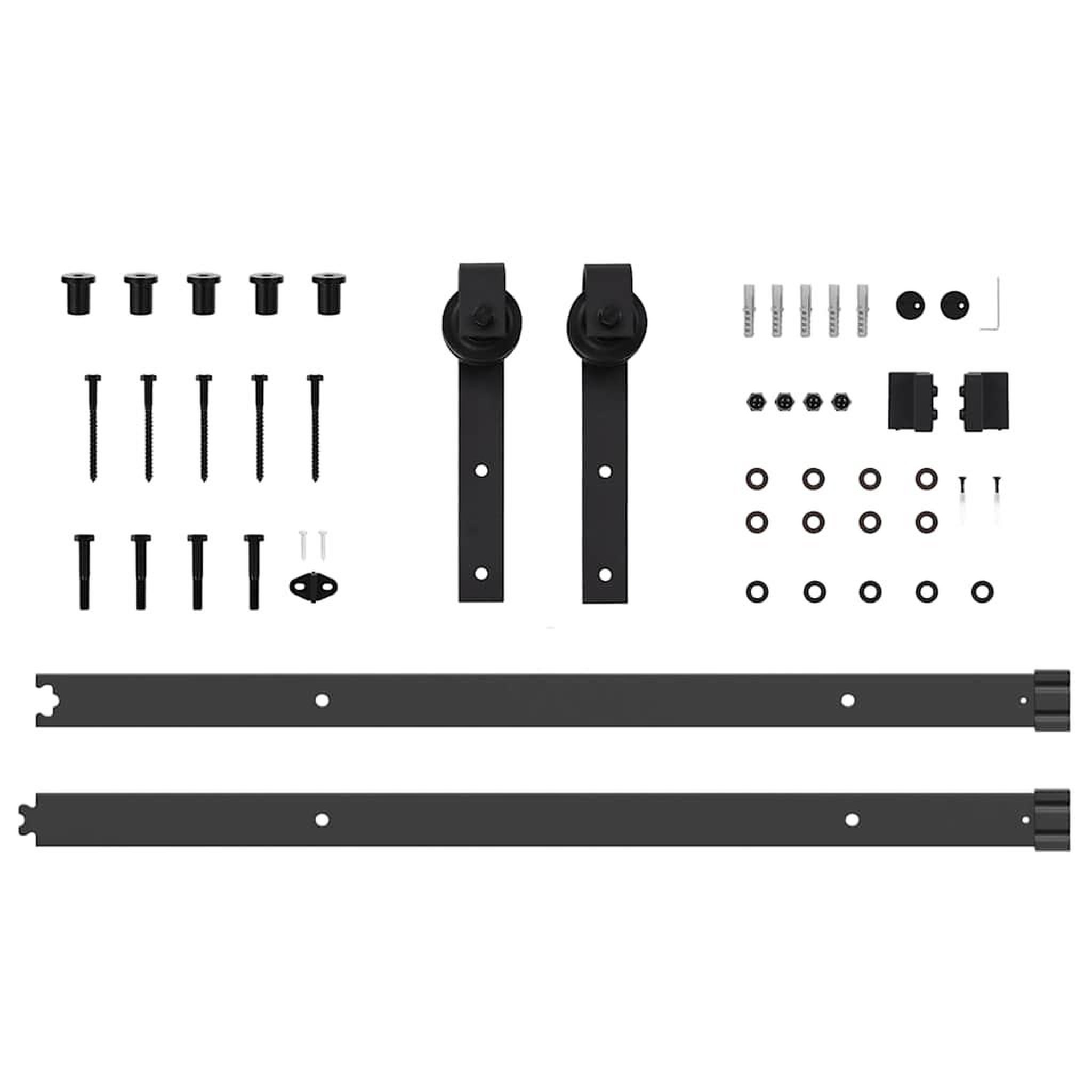 Voir la diapositive 5 : VIDAXL Kit de quincaillerie de porte coulissante 152,5 cm acier noir