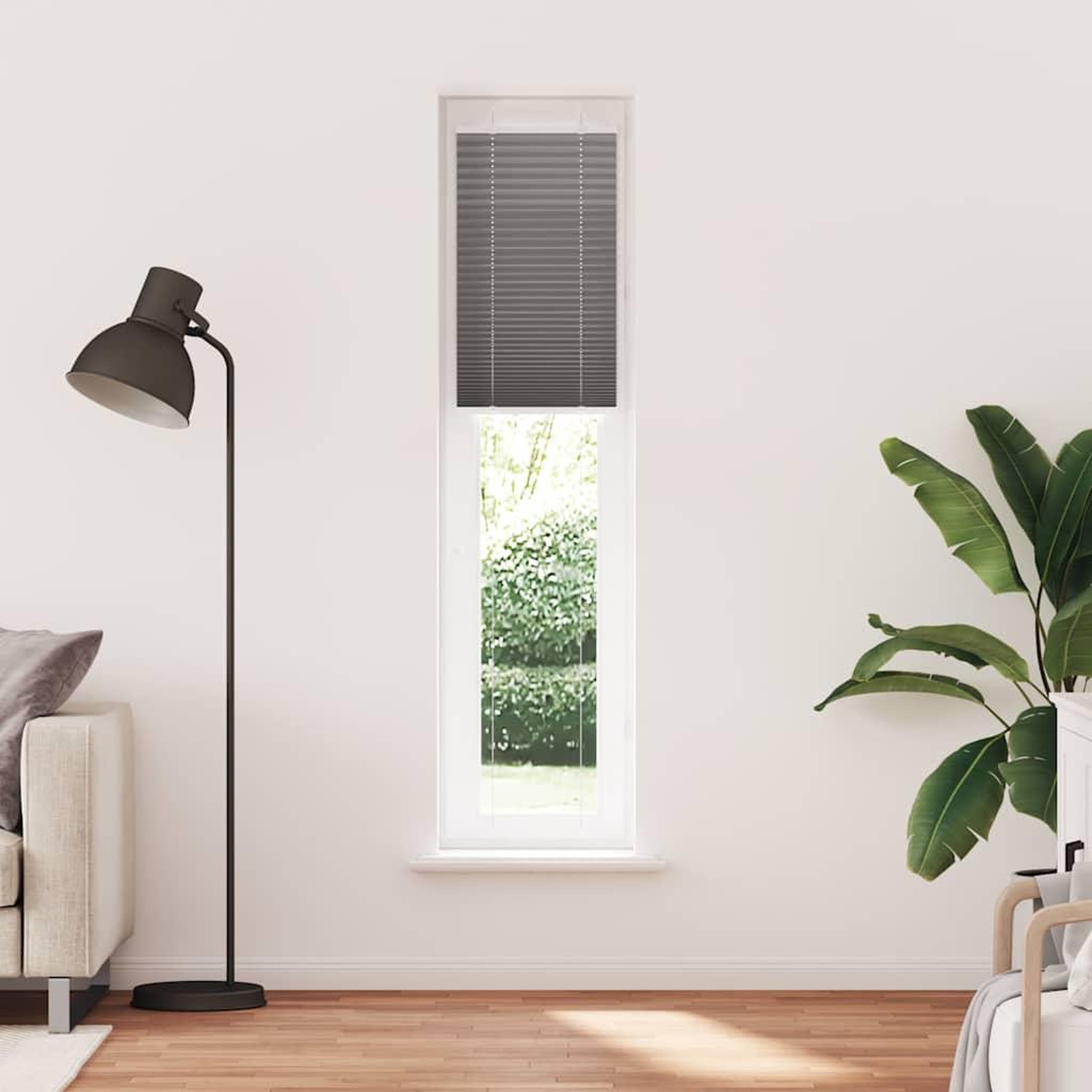 Voir la diapositive 2 : VIDAXL Store plisse anthracite 45x200 cm largeur du tissu 44,4 cm