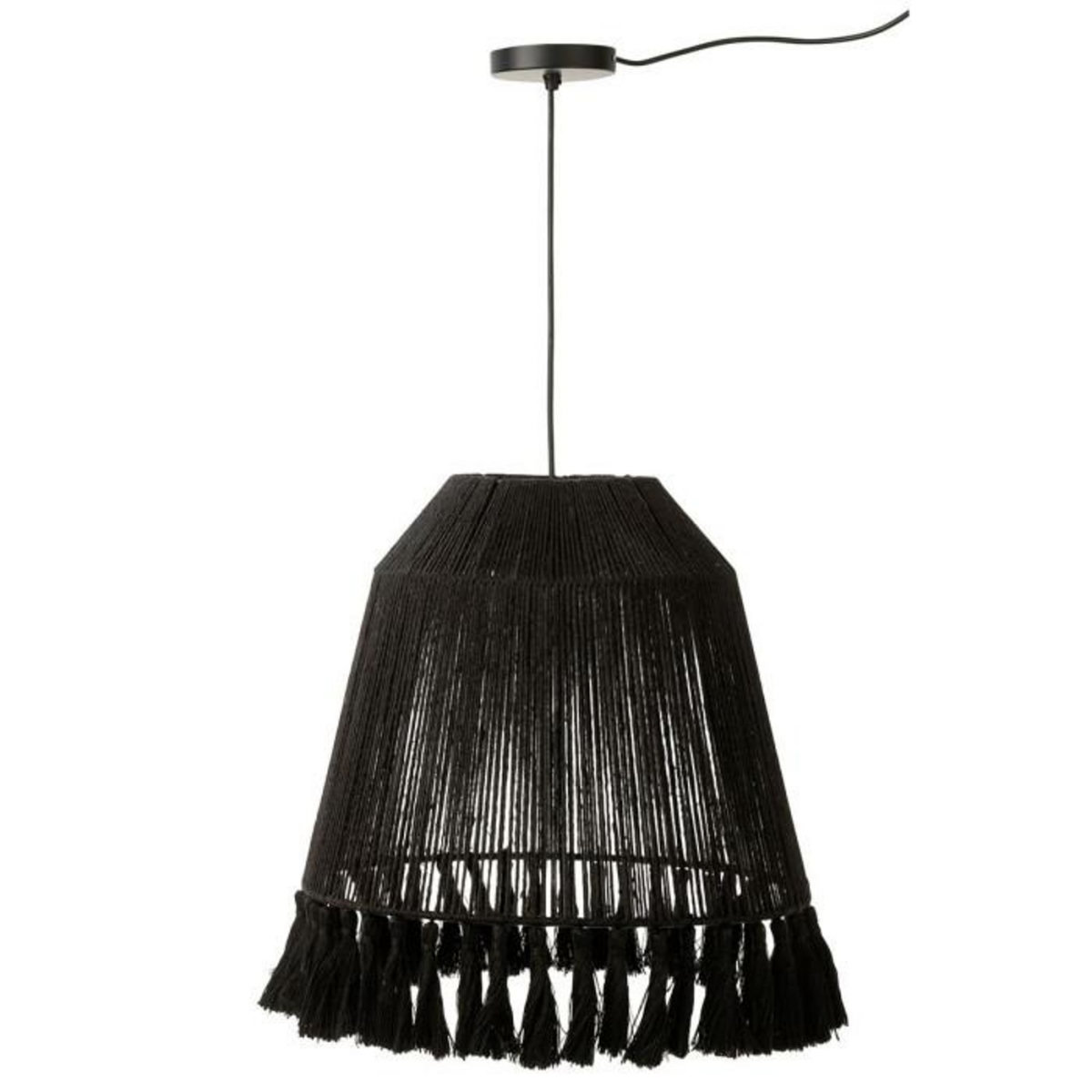 Paris Prix Lampe Suspension en Jute  Celia  53cm Noir