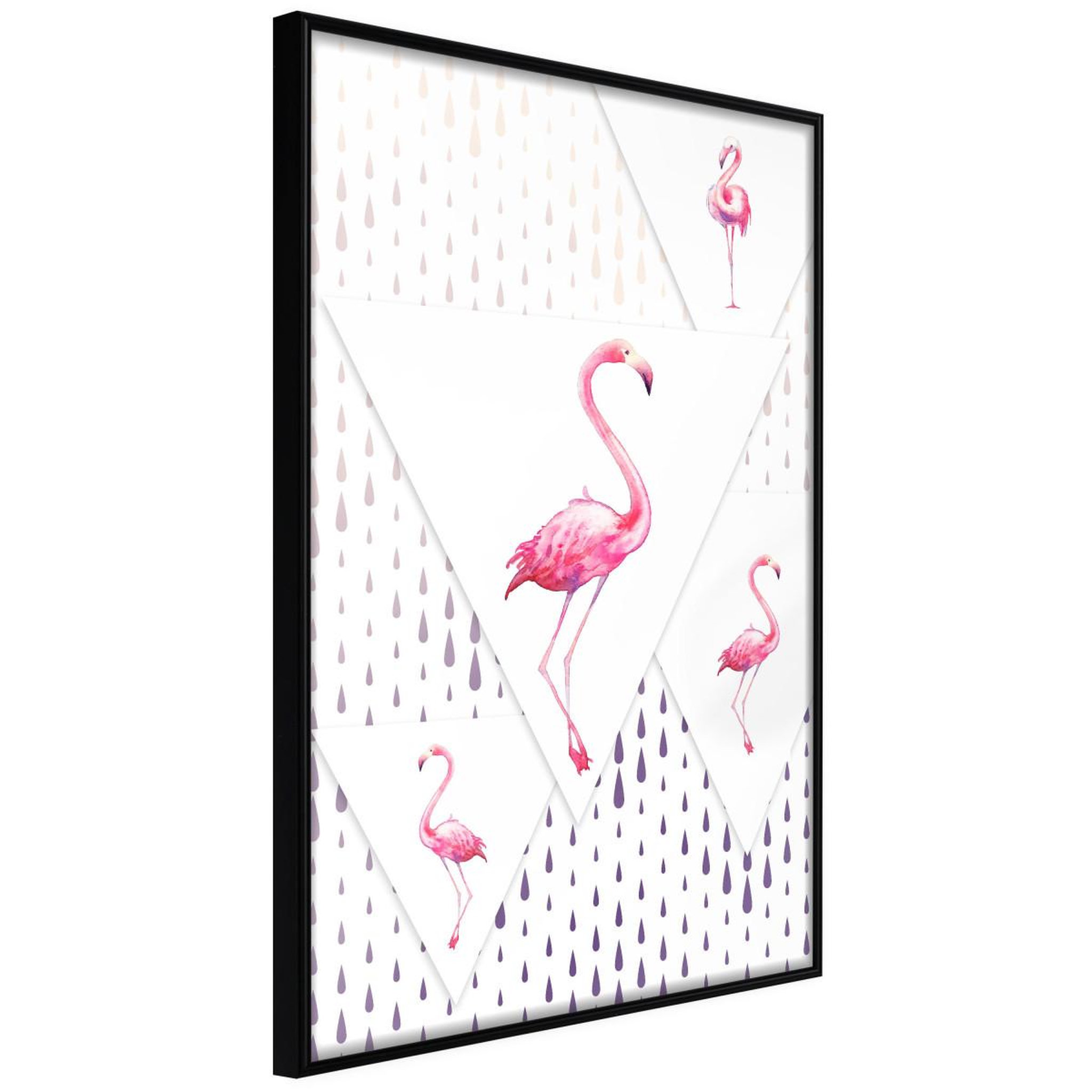 Paris Prix Affiche murale encadrée  flamingos and triangles