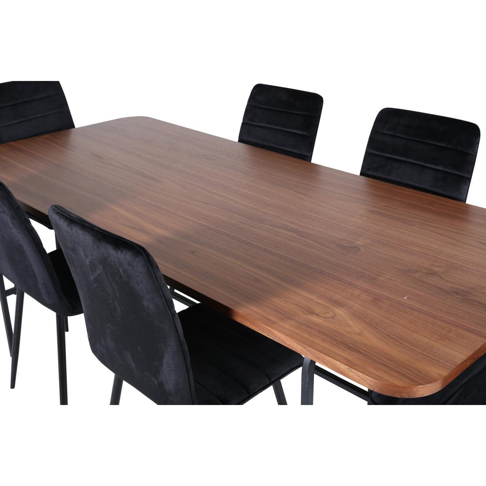 Voir la diapositive 3 : Paris Prix Ensemble table à manger & 6 chaises  uno & windu  200cm noir & marron