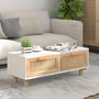 Voir la diapositive 1 : VIDAXL Table basse Blanc 80x40x30 cm Bois d'ingenierie et pin massif