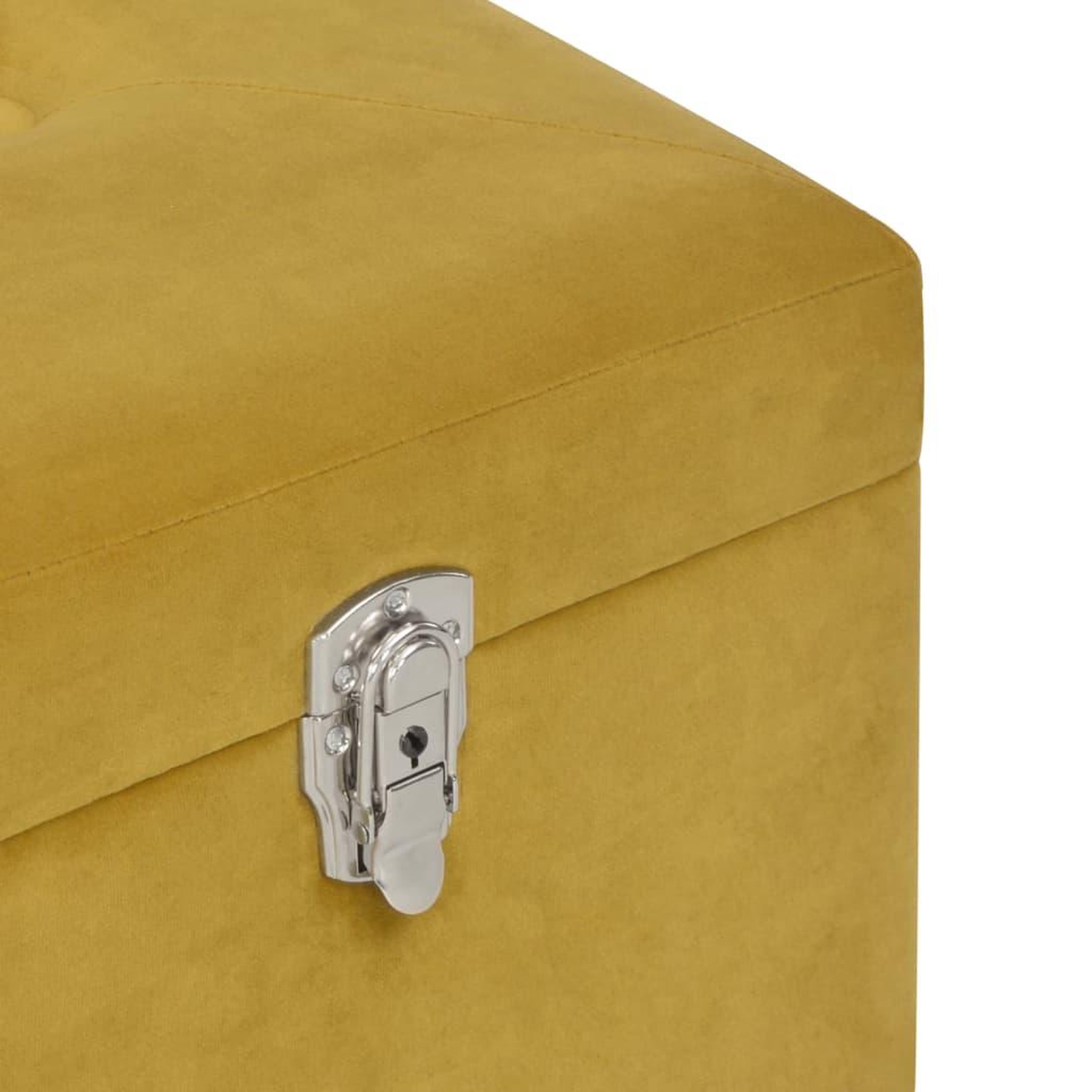 Voir la diapositive 5 : VIDAXL Banc avec compartiment de rangement 80cm Jaune moutarde Velours