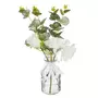  Composition Florale & Vase  Eucalyptus  39cm Vert