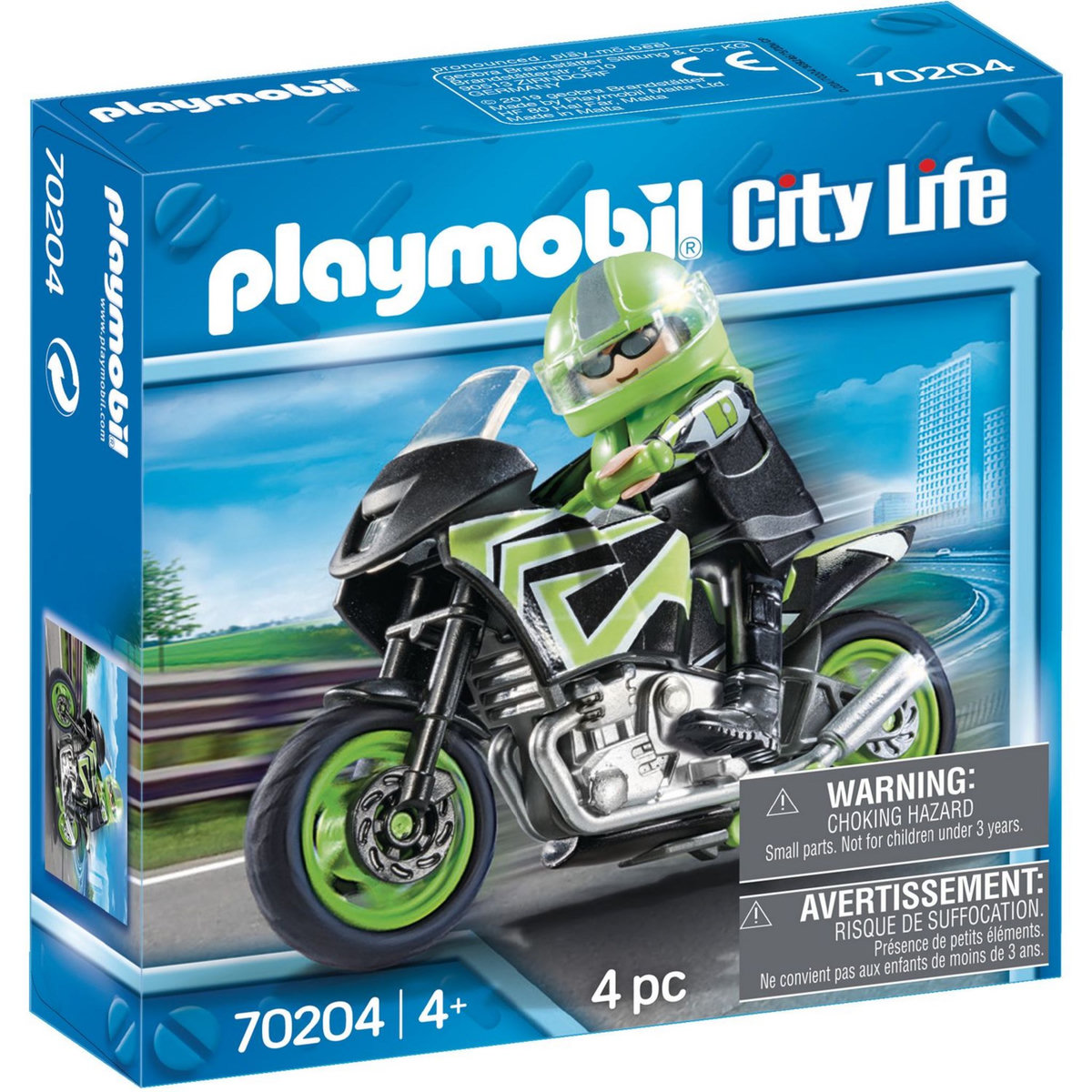 PLAYMOBIL  70204 - City Life - Pilote et moto