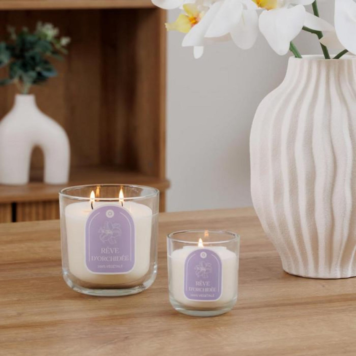 ATMOSPHERA Bougie Parfumée en Verre  Floa  350g Orchidée