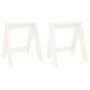 Voir la diapositive 2 : VIDAXL Tabourets lot de 2 blanc 40x40x45 cm bois massif de pin