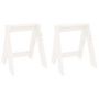 Voir la diapositive 2 : VIDAXL Tabourets lot de 2 blanc 40x40x45 cm bois massif de pin