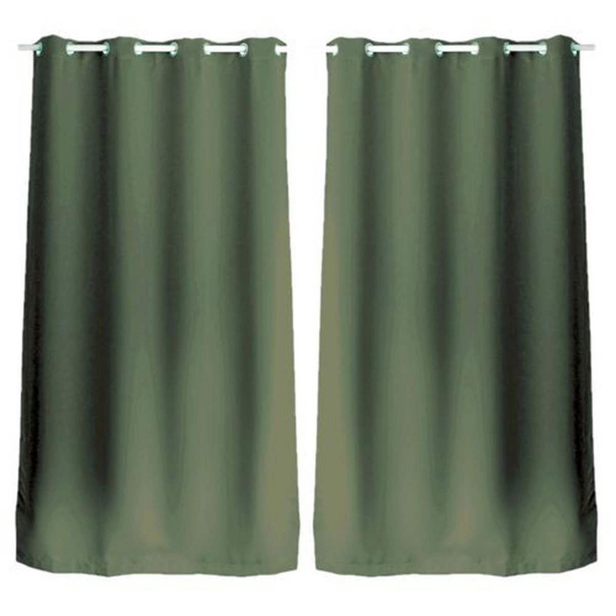 TOILINUX Lot de 2 Rideaux en toile unie Basic à 8 œillets