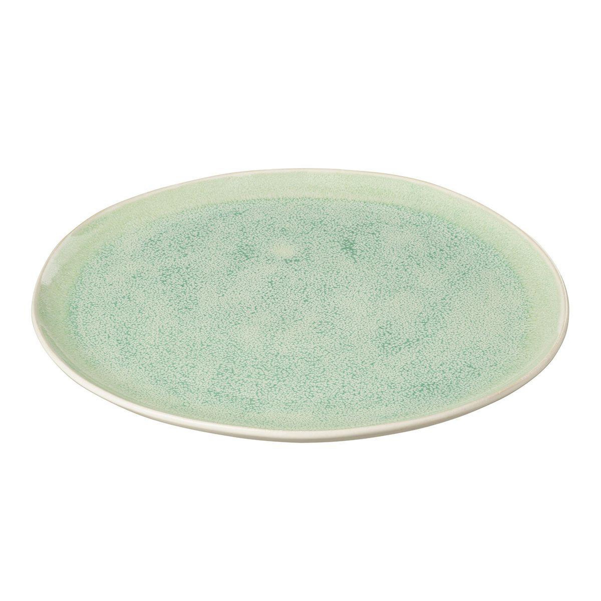 Voir la diapositive 2 : J-LINE Assiette plate en porcelaine  lara  33cm vert