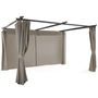 Voir la diapositive 4 : ID MARKET Pergola édition limitée toit rétractable 3x4 M et 4 rideaux taupe
