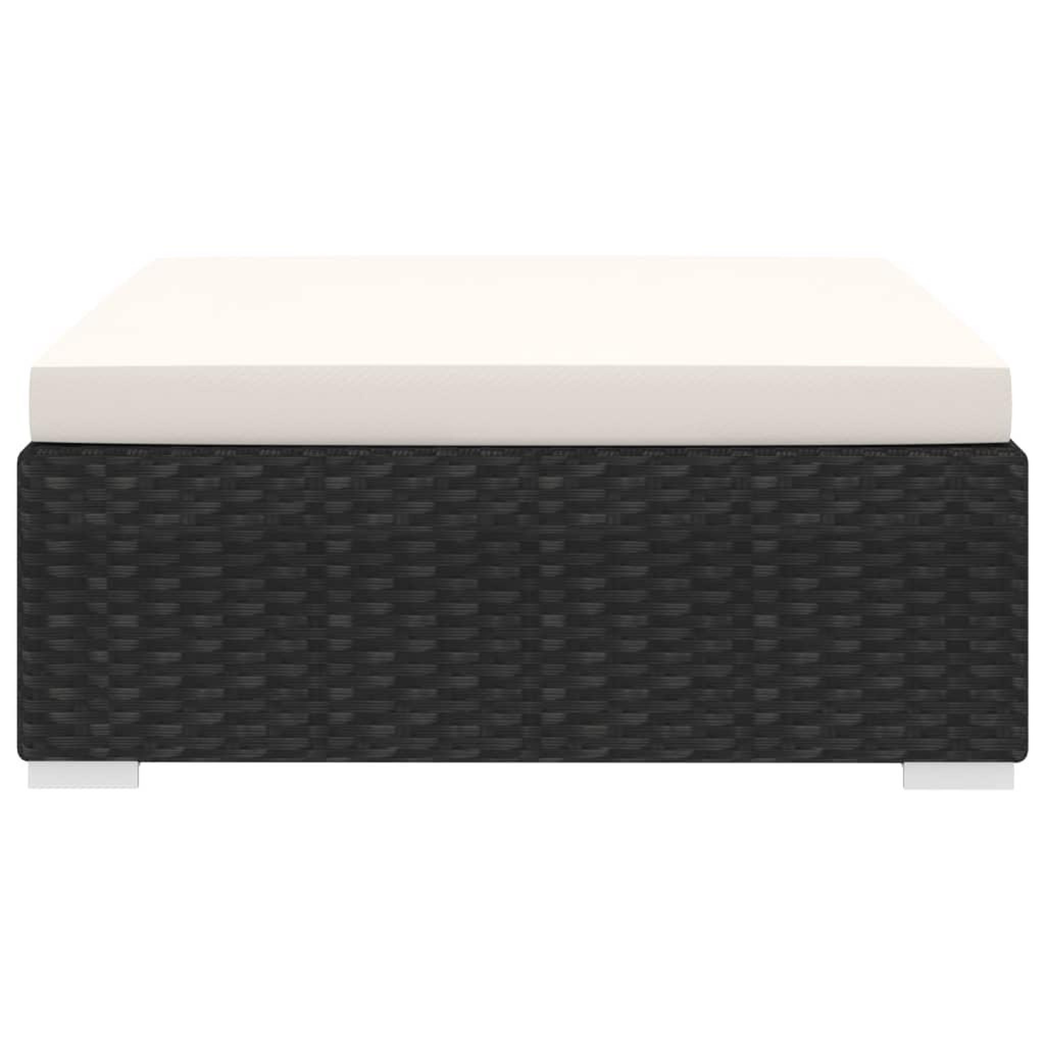 Voir la diapositive 3 : VIDAXL Repose-pied sectionnel 1 pc avec coussin Resine tressee Noir