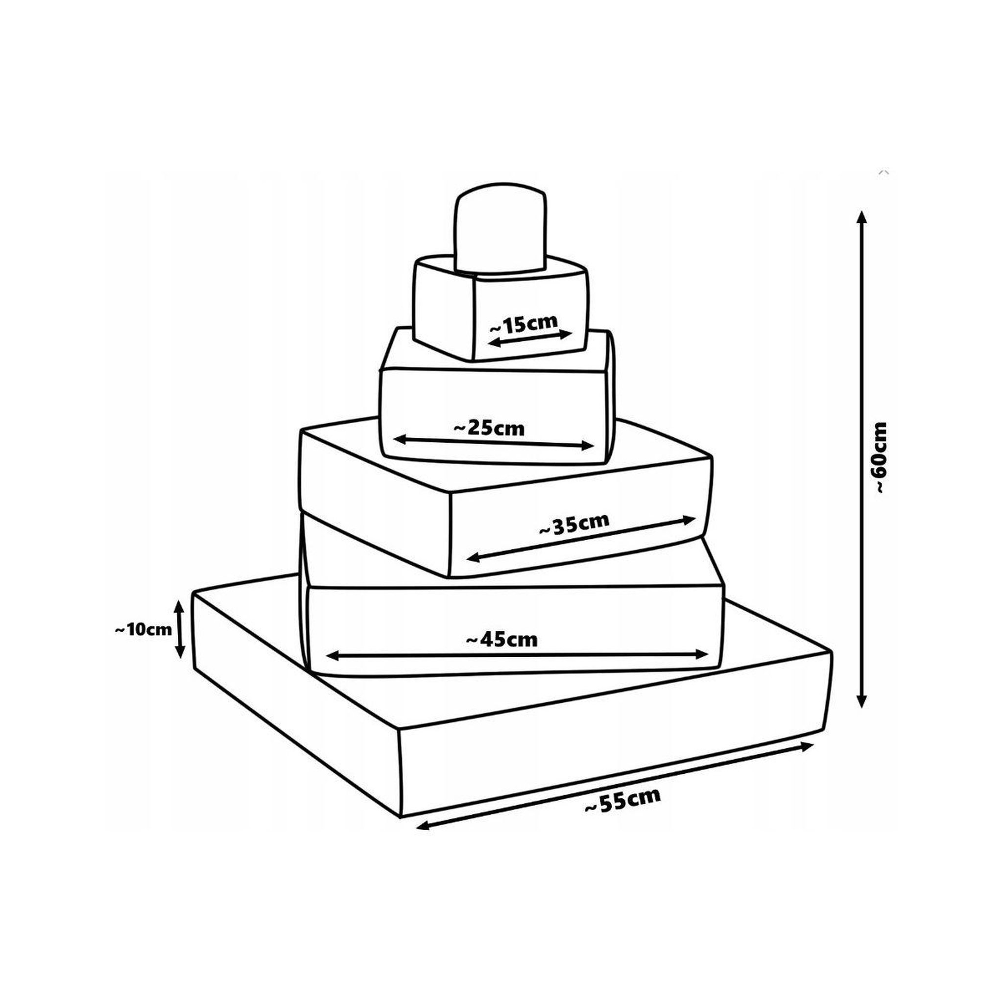 Voir la diapositive 3 : VELINDA Pyramide- lot de 6 gros blocs blanc