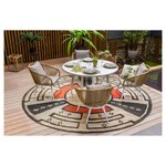 JARDILINE Salon de jardin - 4 places - Aluminium - Blanc - CAPRI