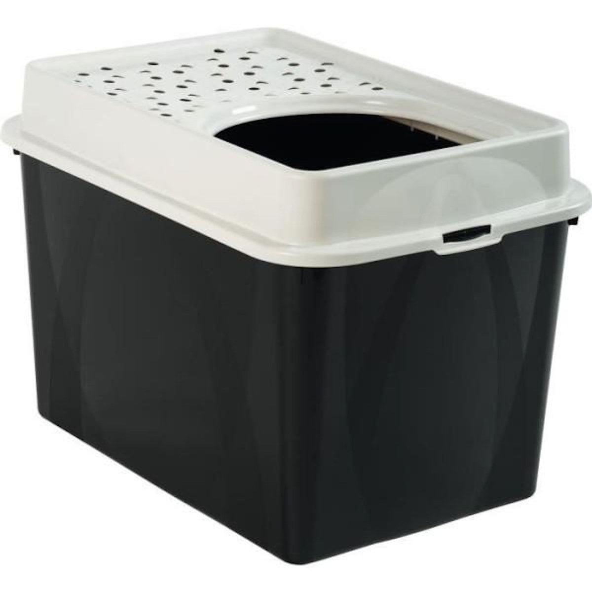 MARKET24 Maison de toilette TOP 50l - Noire (PP Recyclé) - 57,2 x 39,3 x 40,4 cm