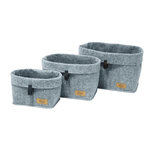 Wenko Lot de 3 Corbeilles feutre Feli - Gris