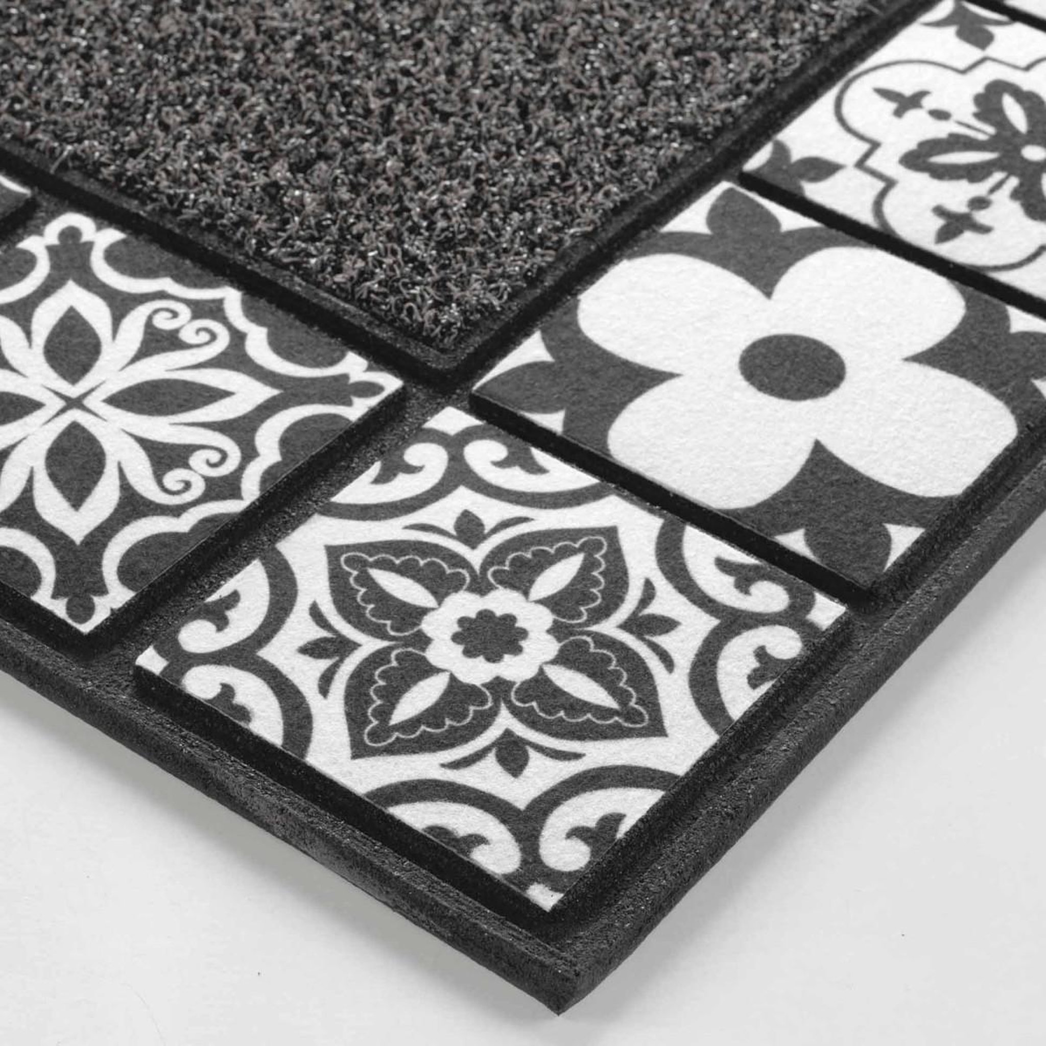 Voir la diapositive 2 : Douceur d'Intérieur Tapis d'entrée déco  carociment  45x75cm gris