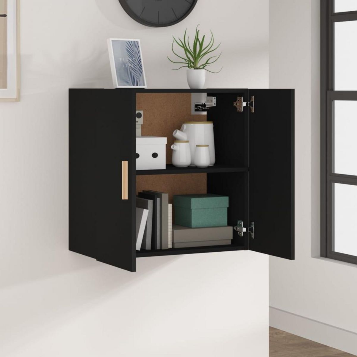VIDAXL Armoire murale Noir 60x30x60 cm Bois d'ingenierie