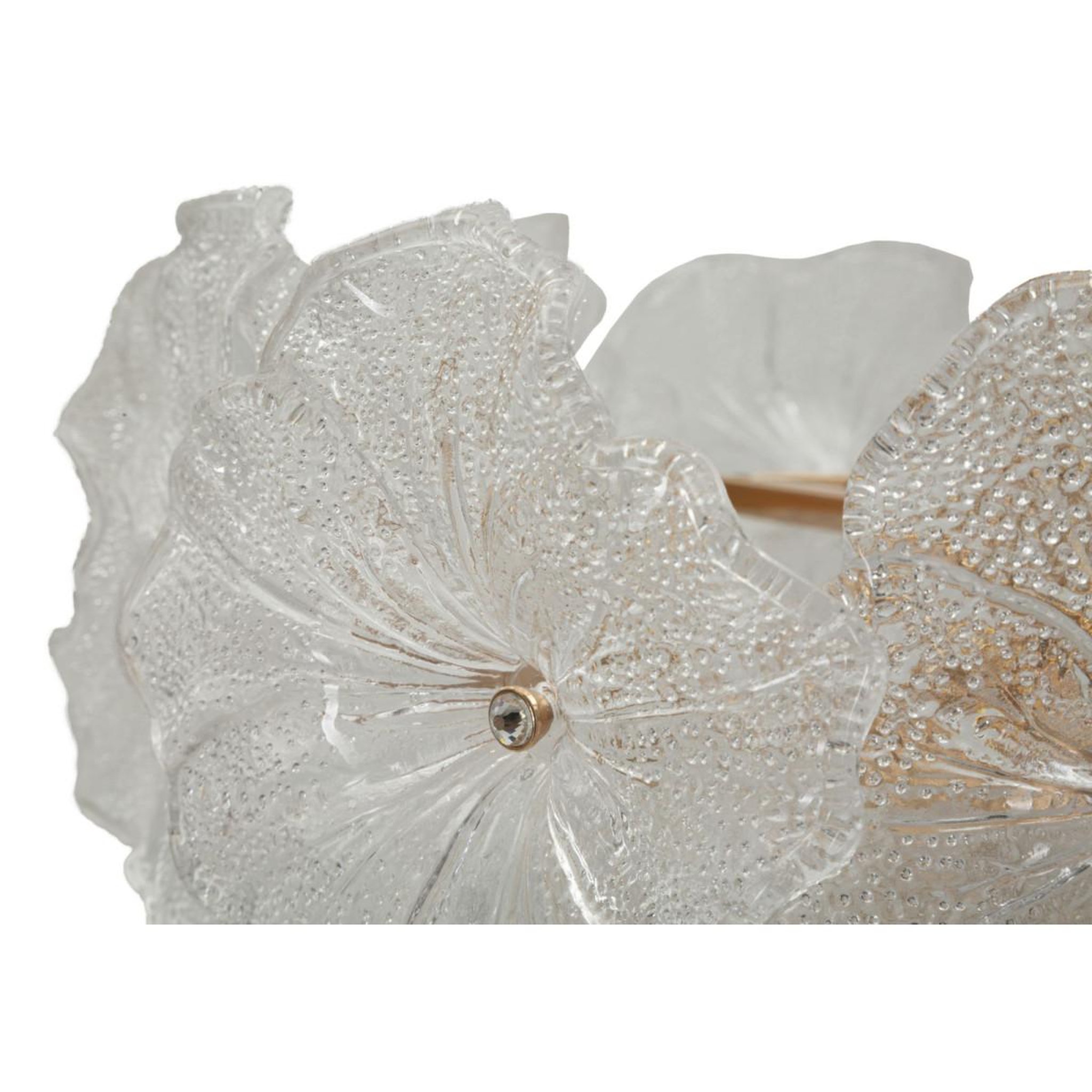 Voir la diapositive 4 : Paris Prix Lustre Fleurs en Verre  Ibiscus  47cm Transparent