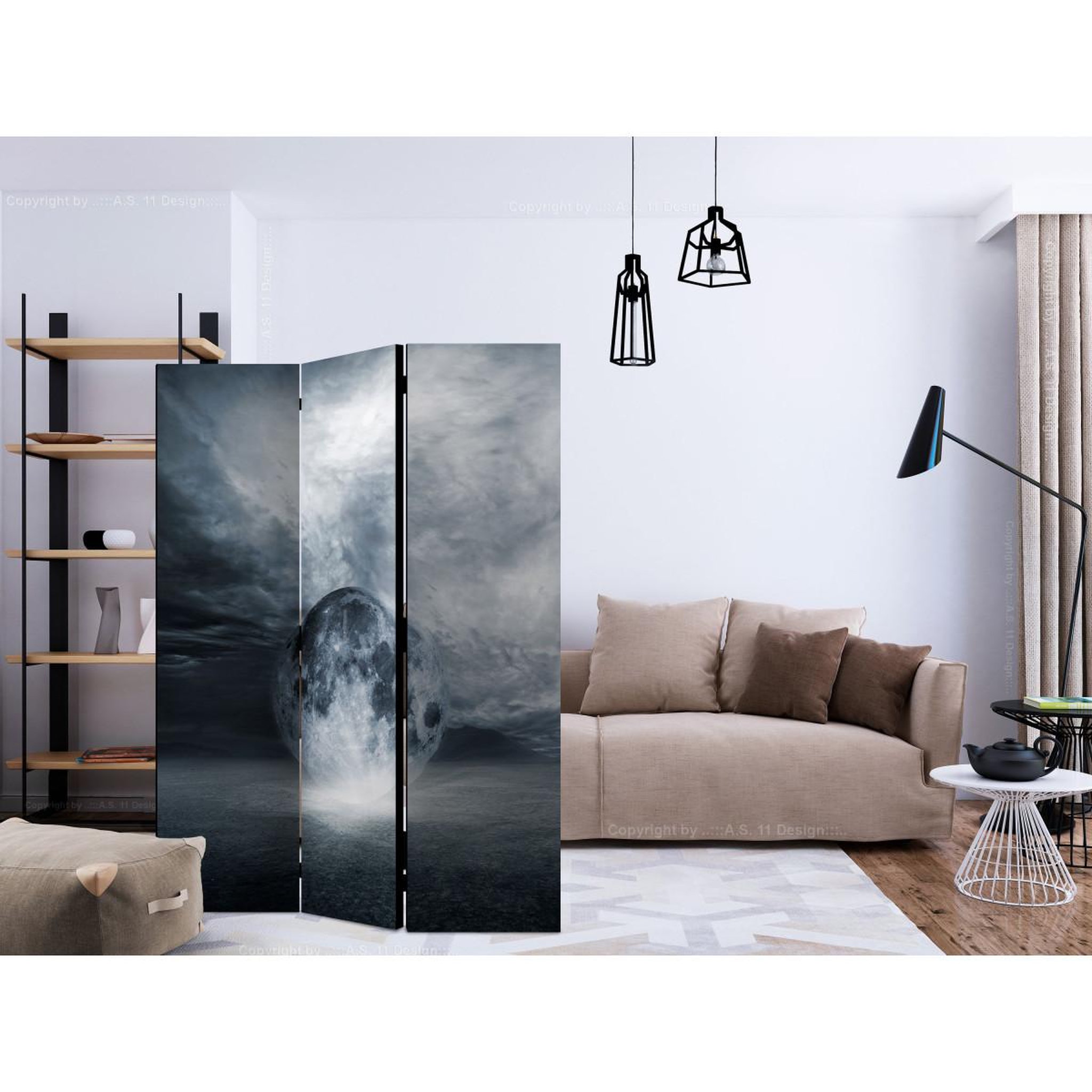 Voir la diapositive 2 : Paris Prix Paravent 3 volets  the lost planet  135x172cm