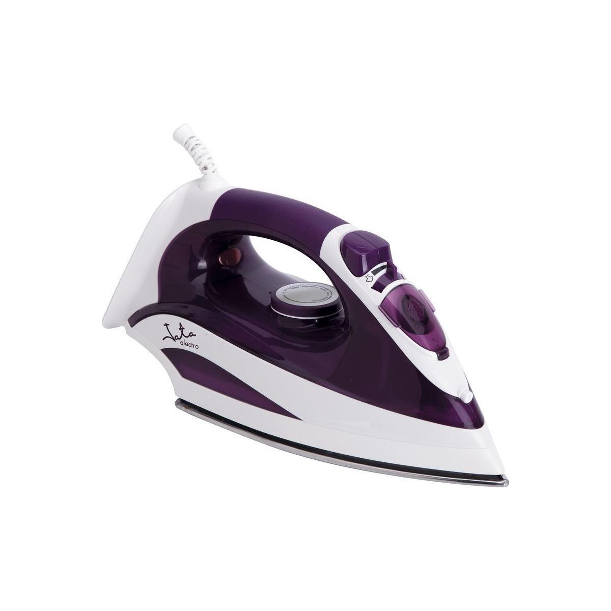 Voir la diapositive 3 : JATA JATA PL225 fer à repasser Fer à vapeur Semelle en acier inoxydable 2400 W Violet, Blanc