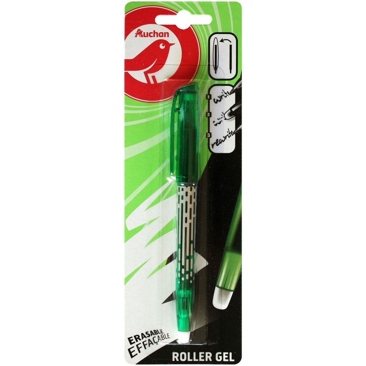 Stylo Roller gel encre effaçable vert 0.7 -20%