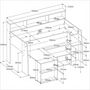Voir la diapositive 4 : PARISOT PARISOT Lit combiné enfant avec bureau rétractable - Décor blanc et chene - 90x 200 cm - Sommier inclus -THEO