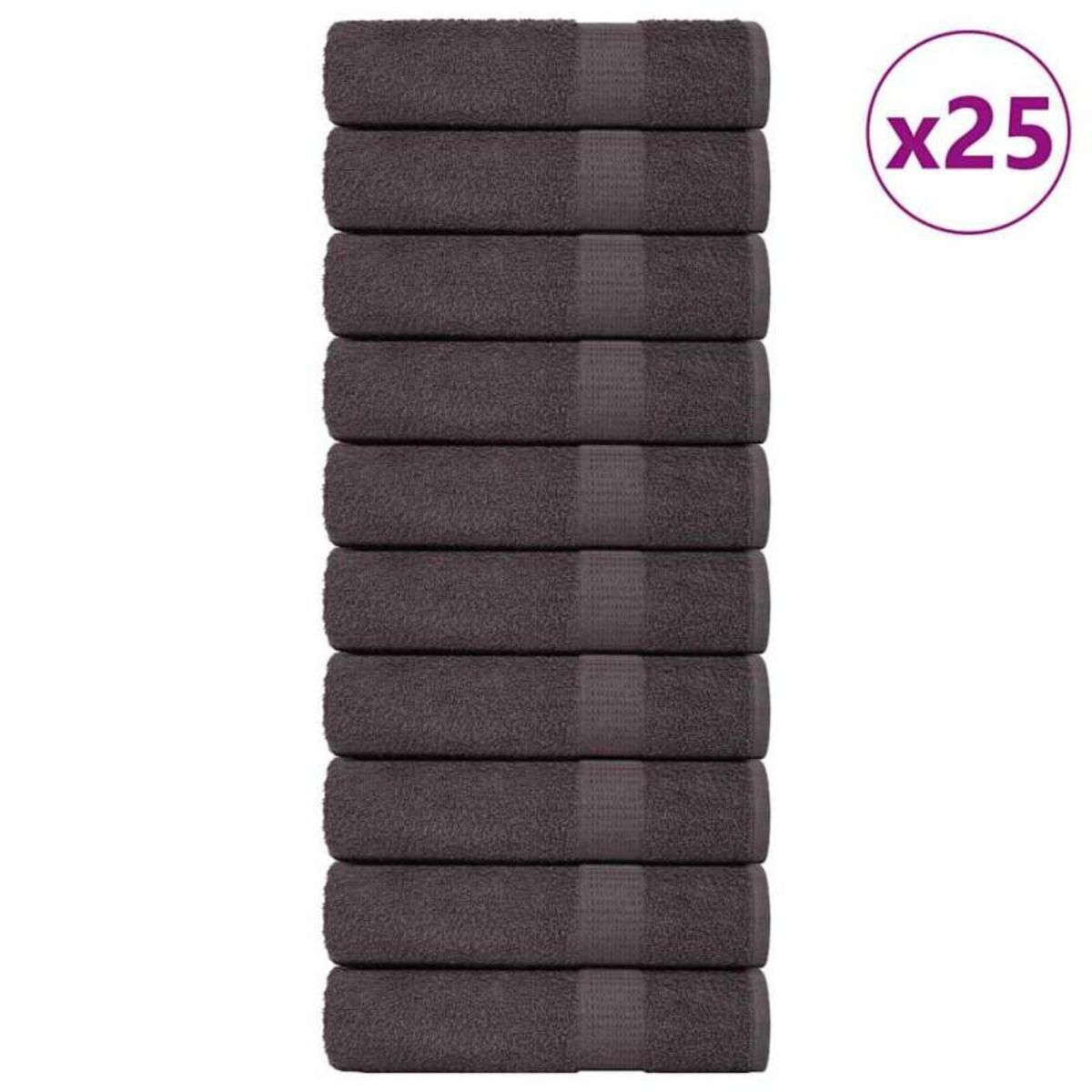 VIDAXL Serviettes de bain 25 pcs anthracite 100x150 cm 100% coton