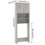 Voir la diapositive 6 : VIDAXL Meuble de machine a laver Gris beton Bois d'ingenierie