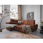 Voir la diapositive 3 : BEST MOBILIER Paul - canapé d'angle gauche - 5 places - convertible avec coffre et têtières - en tissu