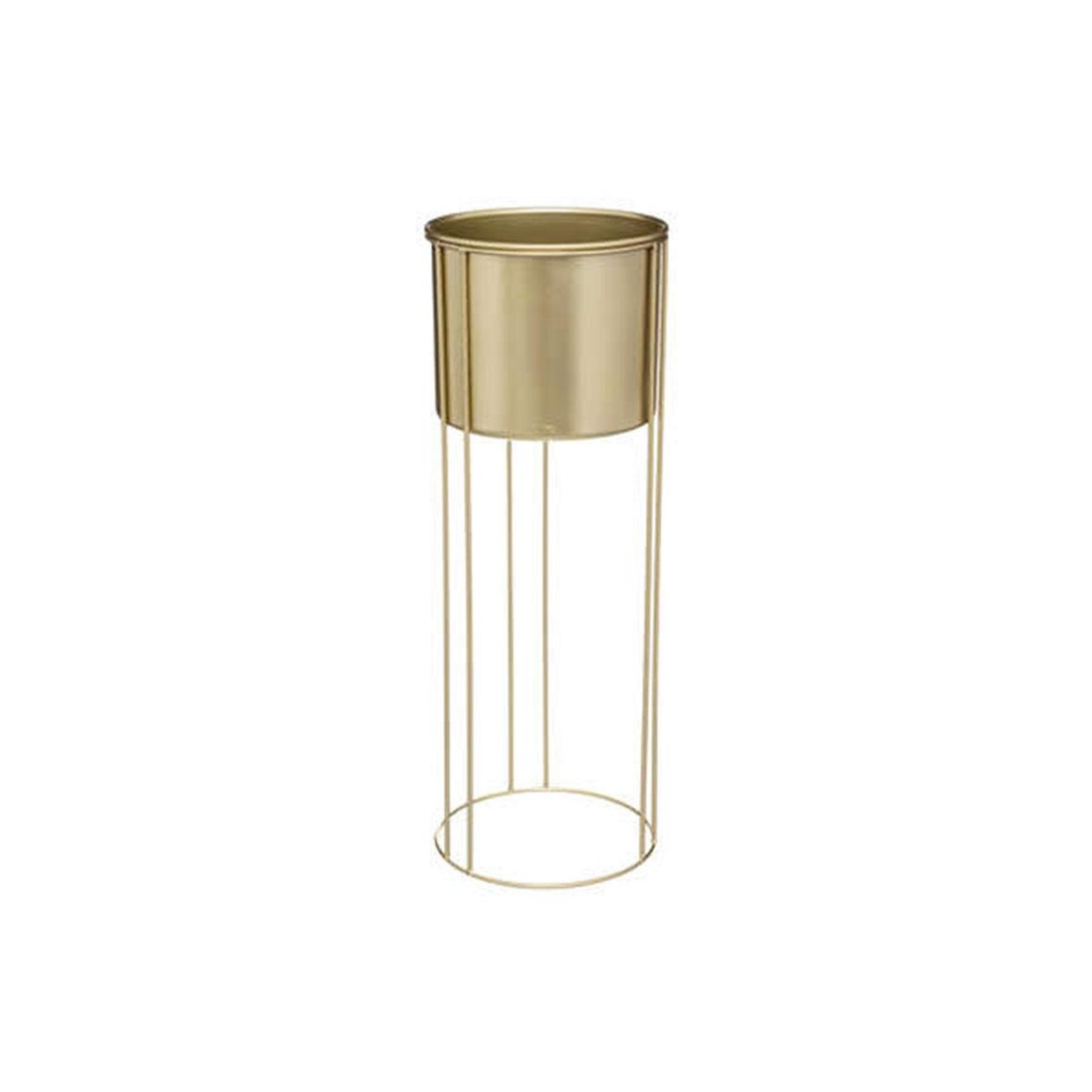 Voir la diapositive 2 : ATMOSPHERA Lot de 2 cache-pots sur pied  artif  58cm or