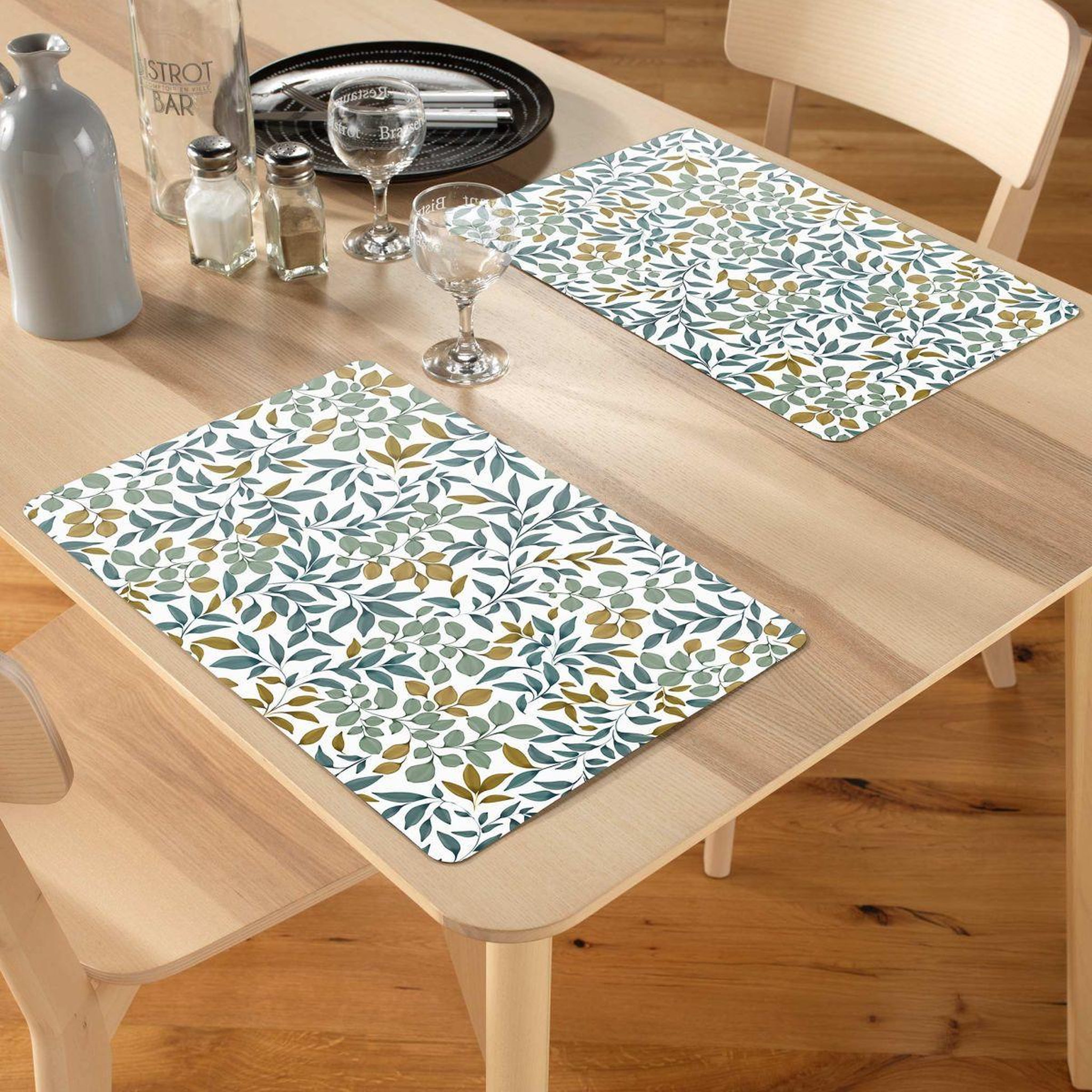 Voir la diapositive 3 : Douceur d'Intérieur Set de table imprimé  ilona  28x44cm vert