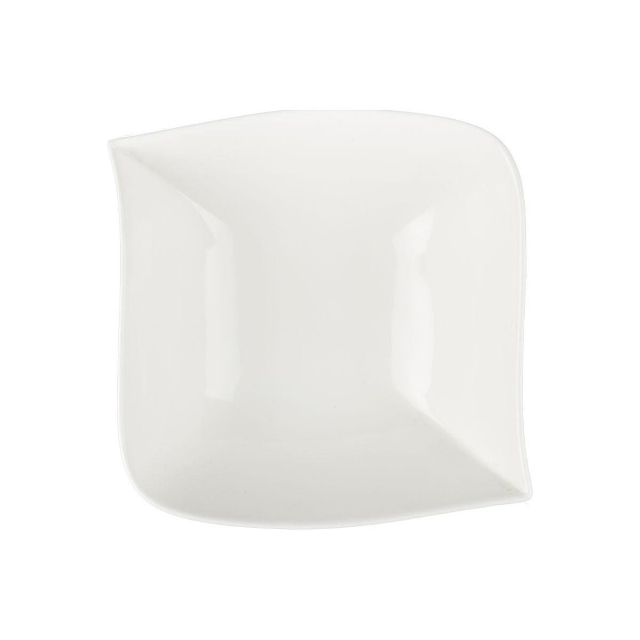 Voir la diapositive 2 : SECRET DE GOURMET Saladier carré  vague  24cm blanc