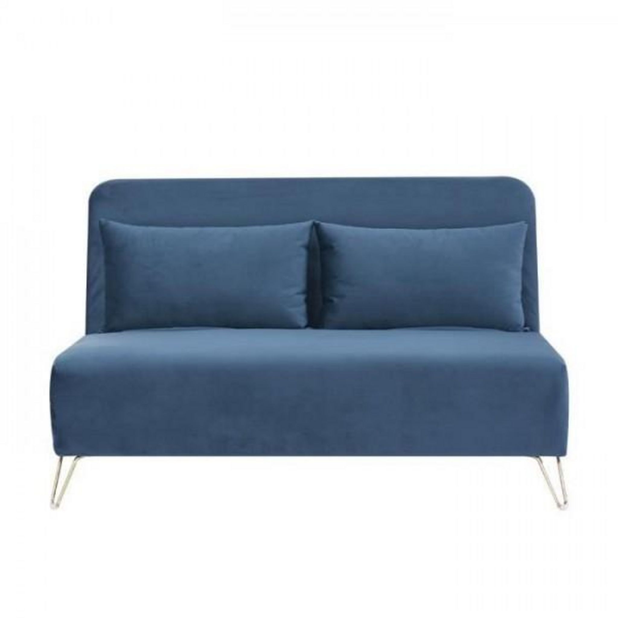 MARKET24 Banquette convertible 2 places - Velours Bleu - Style ...