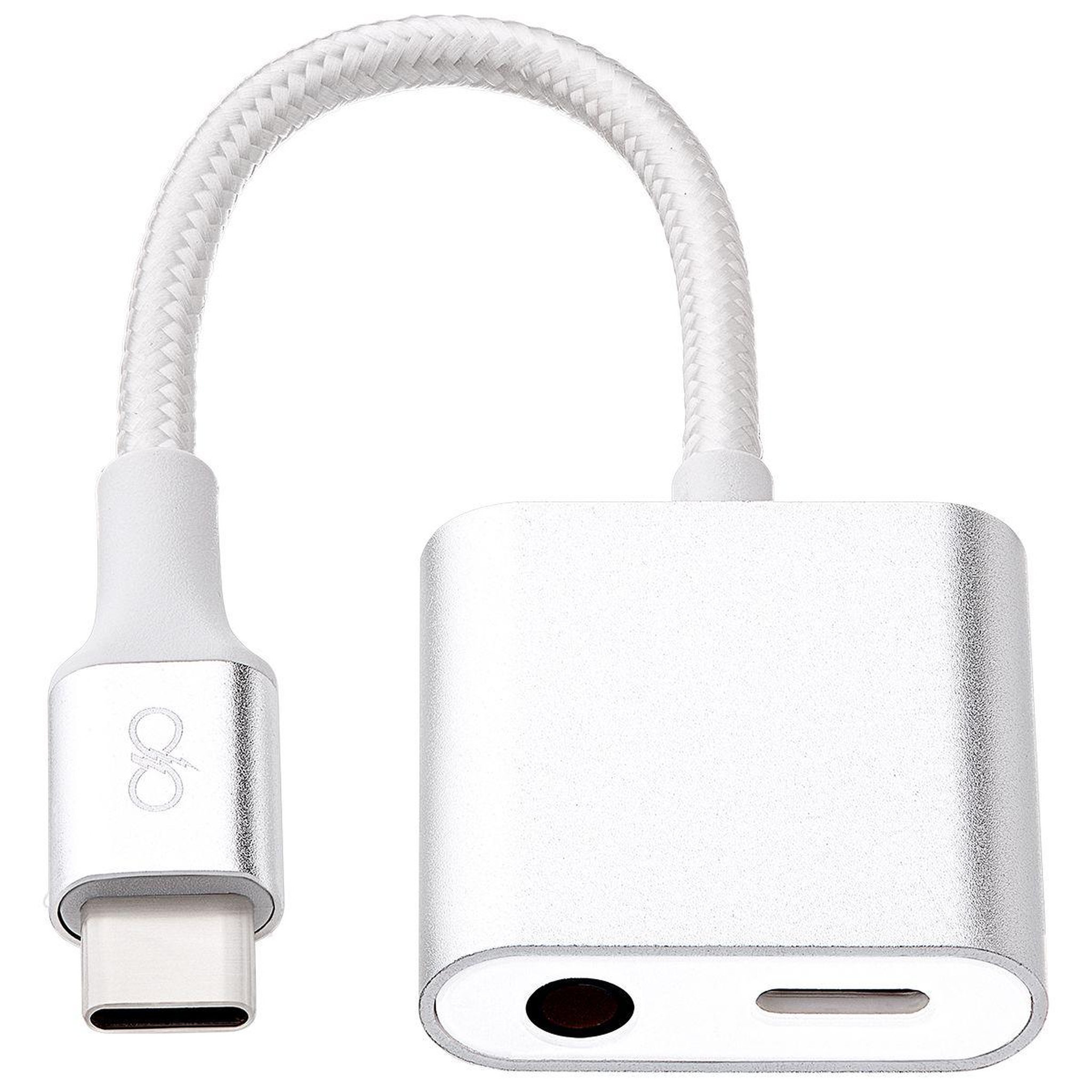 Voir la diapositive 2 : FORCE POWER Adaptateur usb c usb-c/jack 3.5+usb c 100w renforcé