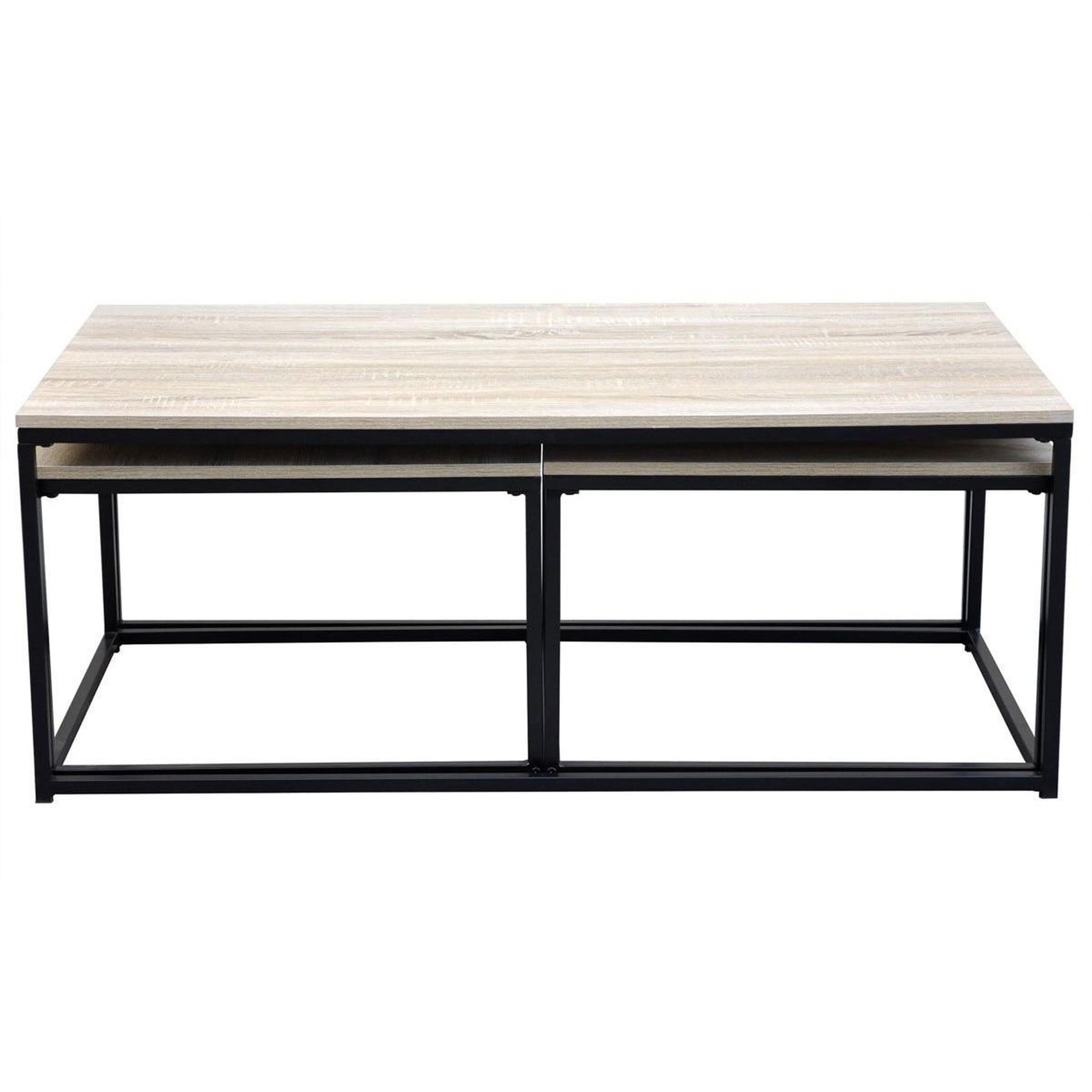 Voir la diapositive 4 : Paris Prix Lot de 3 Tables Basses Gigognes  Féline  120cm Chêne Clair