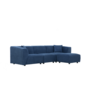 Voir la diapositive 3 : CONCEPT USINE Canapé modulable 4 places: canapé droit 3 places + 1 pouf velours côtelé bleu MONROE