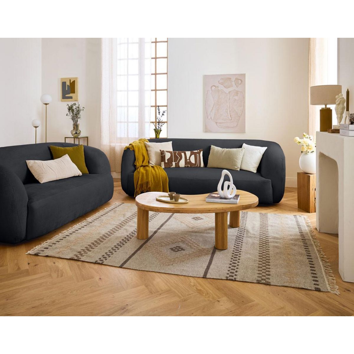 LISA DESIGN Ernee - canapé 2 places - en velours