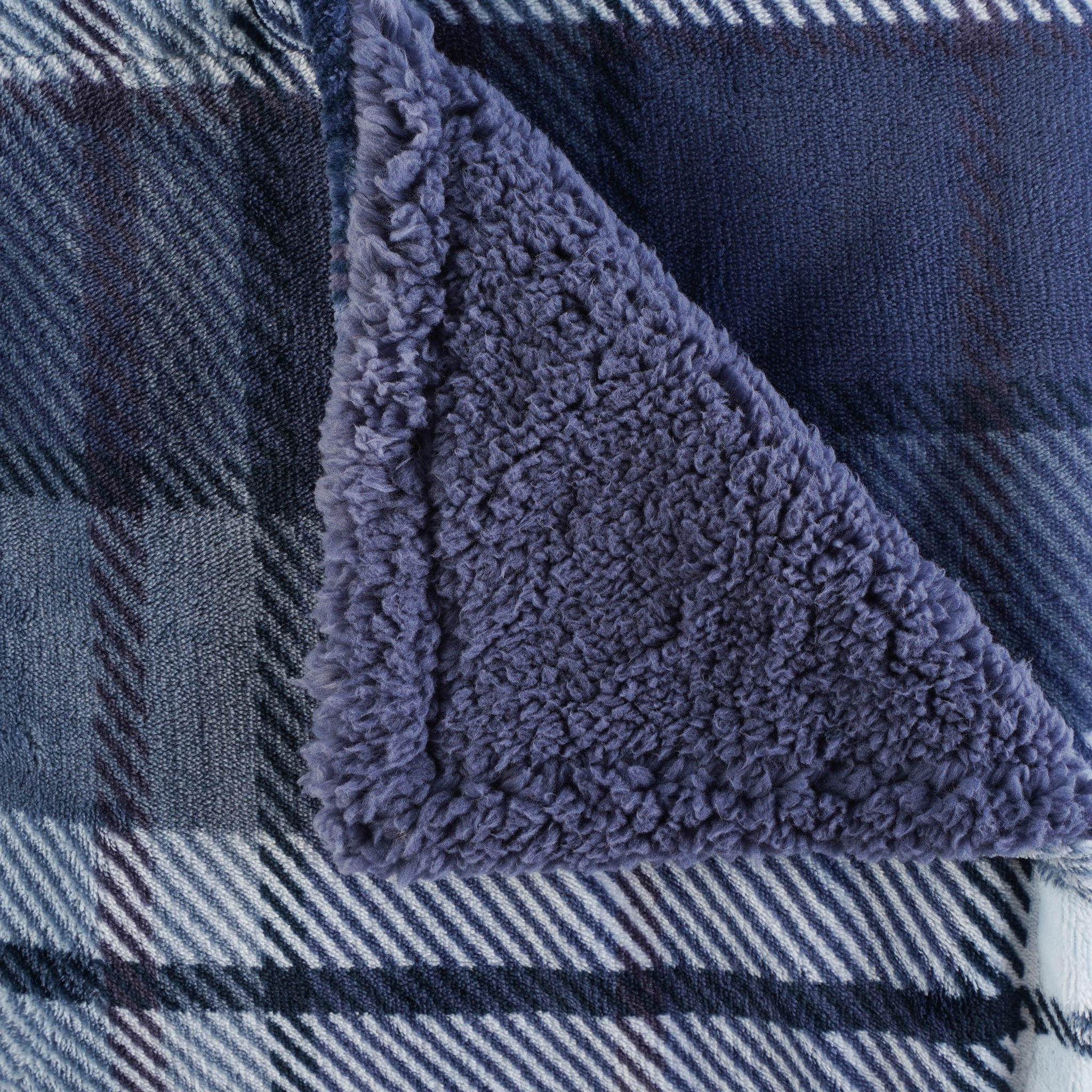 Voir la diapositive 2 : ACTUEL Couverture double face motif écossais/sherpa 200g/m² SCOTTISH