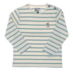 ELLE EST OU LA MER T shirt à Rayures Beige/ Garçon EOM Eloris. Coloris disponibles : Bleu