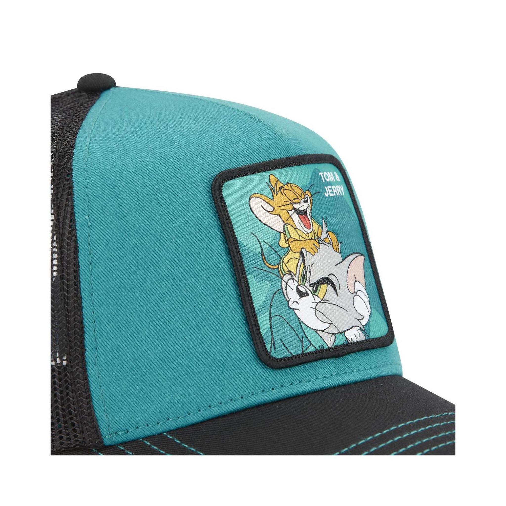Voir la diapositive 3 : CAPSLAB Casquette trucker en coton avec filet Tom & Jerry Adventure