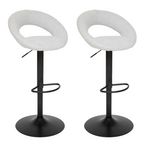 TOILINUX Lot de 2 chaises de bar en tissu SACHA. Coloris disponibles : Vert, Gris