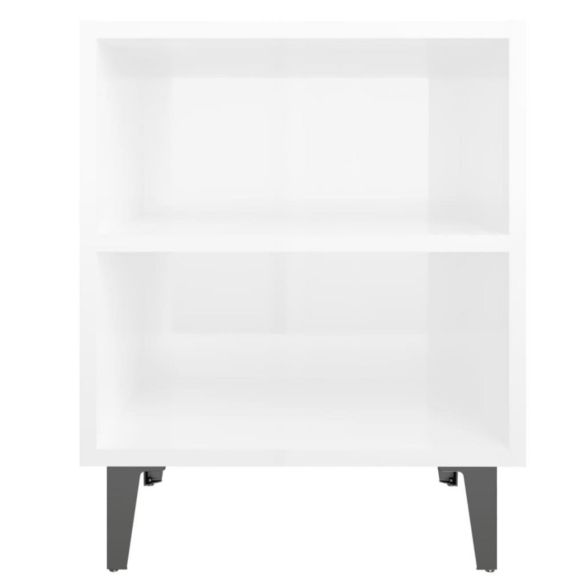 VIDAXL Table de chevet avec pieds en metal blanc brillant 40x30x50 cm