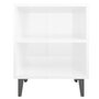 Voir la diapositive 4 : VIDAXL Table de chevet avec pieds en metal blanc brillant 40x30x50 cm