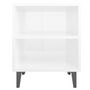 Voir la diapositive 4 : VIDAXL Table de chevet avec pieds en metal blanc brillant 40x30x50 cm