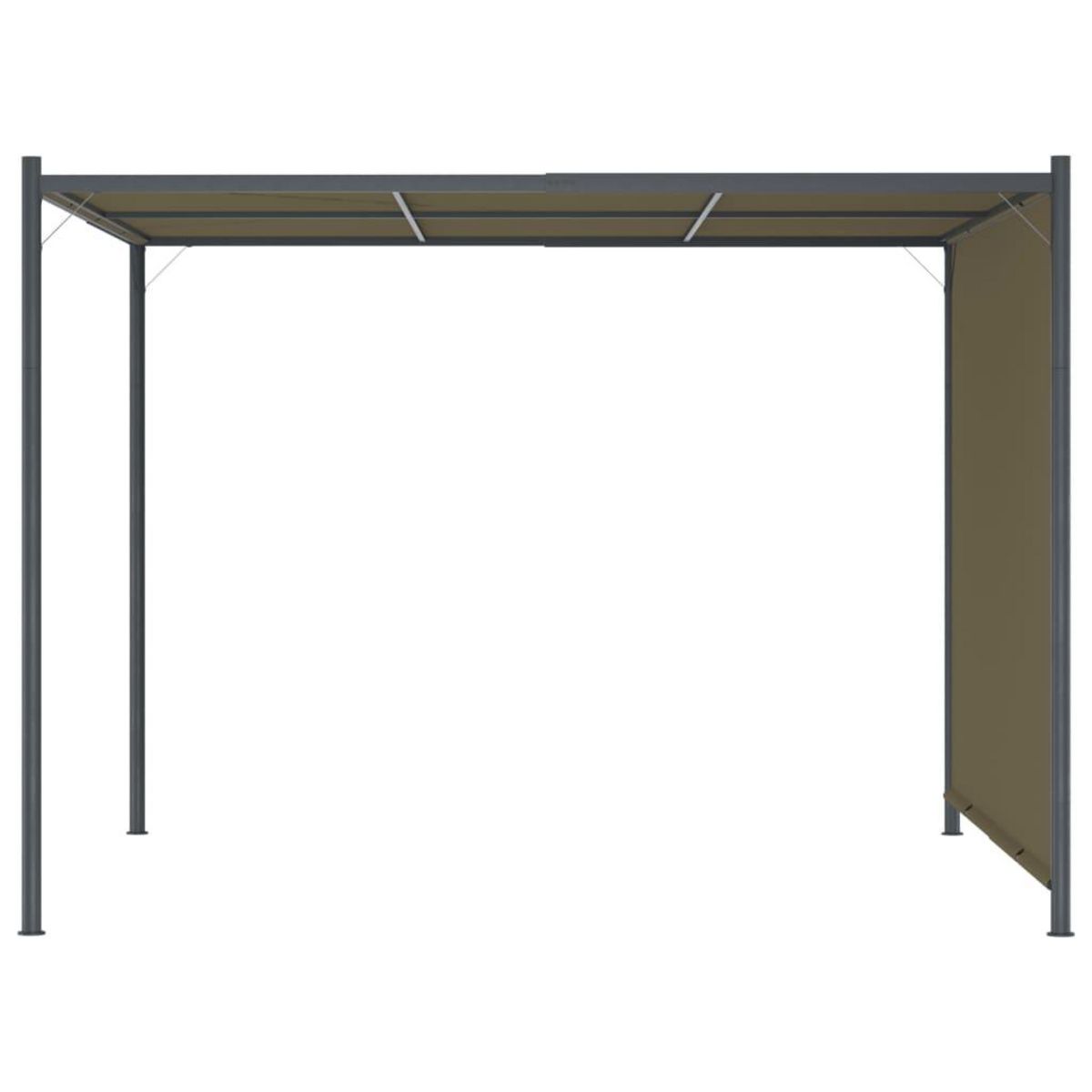 VIDAXL Pergola de jardin avec auvent retractable 3x3 m Taupe 180 g/m^2