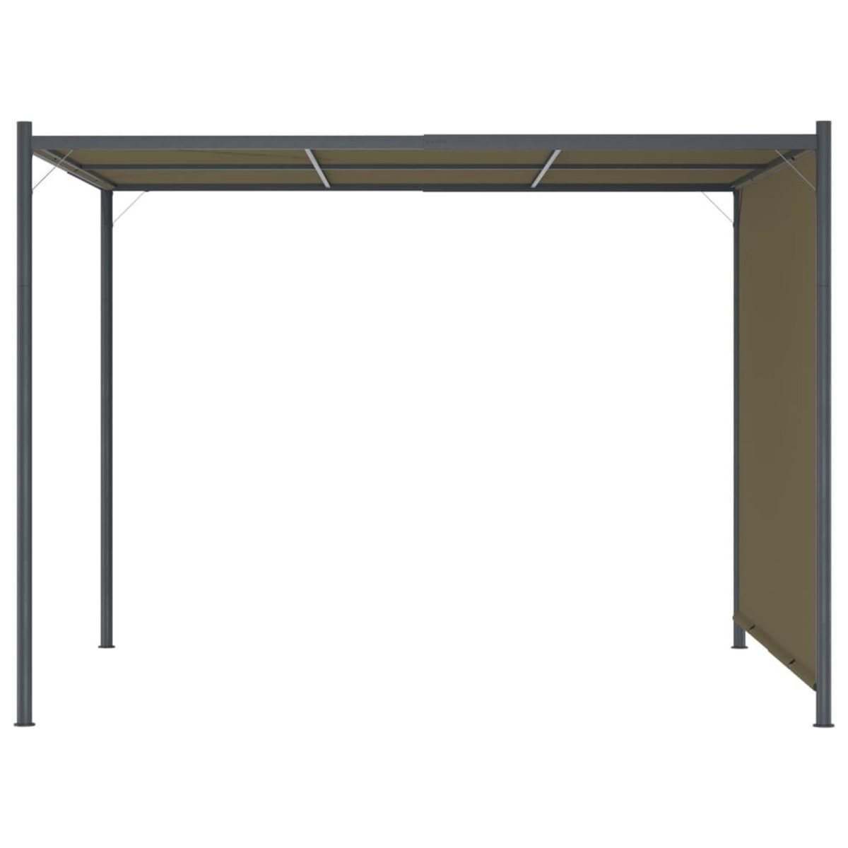 VIDAXL Pergola de jardin avec auvent retractable 3x3 m Taupe 180 g/m^2
