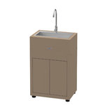 Le marquier Meuble cuisine extérieure avec évier intégré - 80 x 55 cm – taupe – Le Marquier