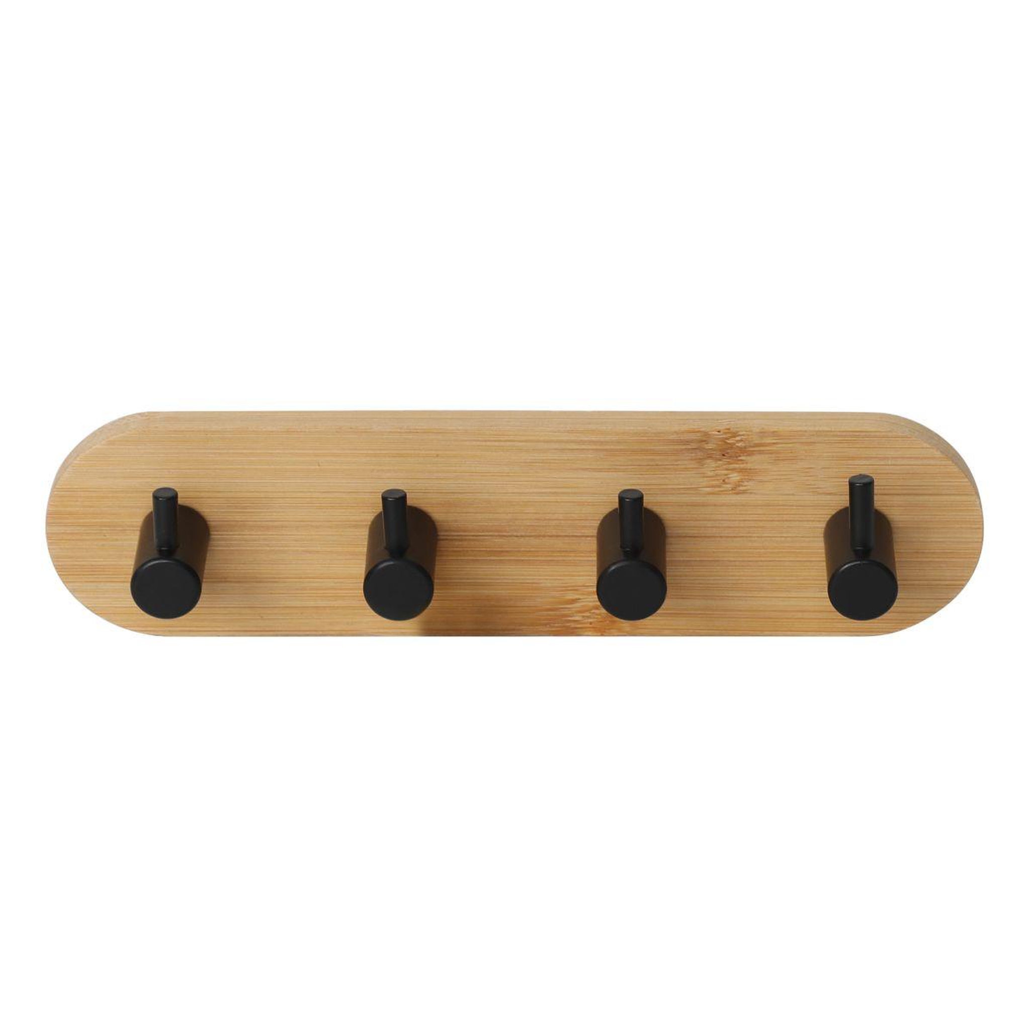 Voir la diapositive 3 : Douceur d'Intérieur Patère adhésive 4 crochets en bambou  fixeo  19cm naturel & noir