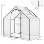 Voir la diapositive 3 : OUTSUNNY Serre de jardin balcon terrasse serre pour tomates 1,8L x 1l x 1,68H m acier PE imperméable transparent